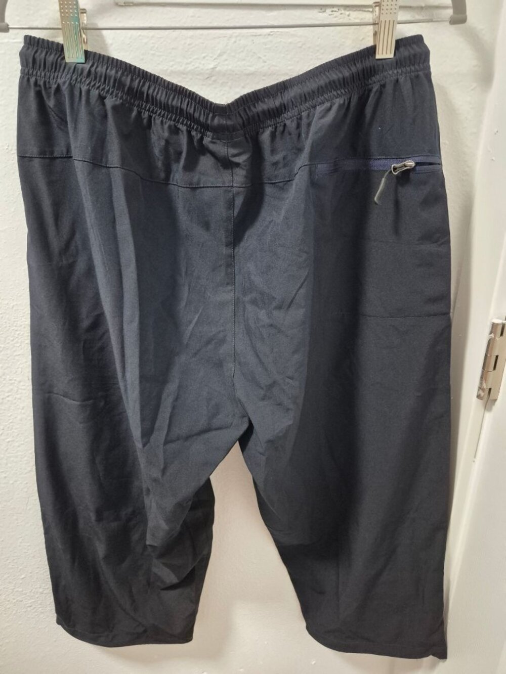 Mocoly Women Black Quick-Dry Capri Pants Zipper Pockets Size L Lightweight - Picture 2 of 6
